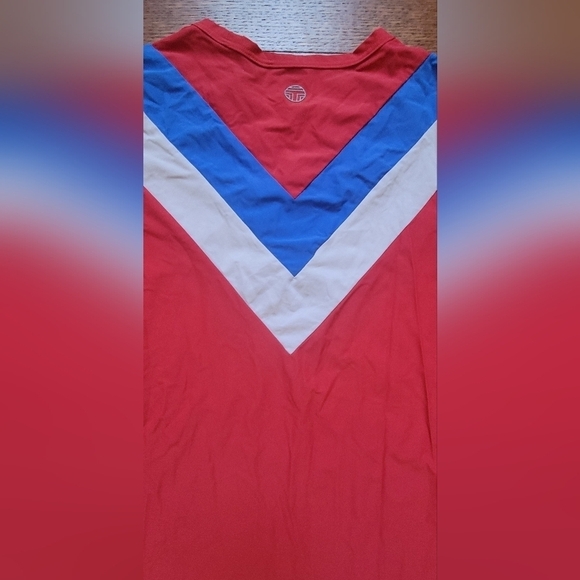 Tory Burch Sport Cheveron Top Colorblock Red White Blue - Picture 6 of 7